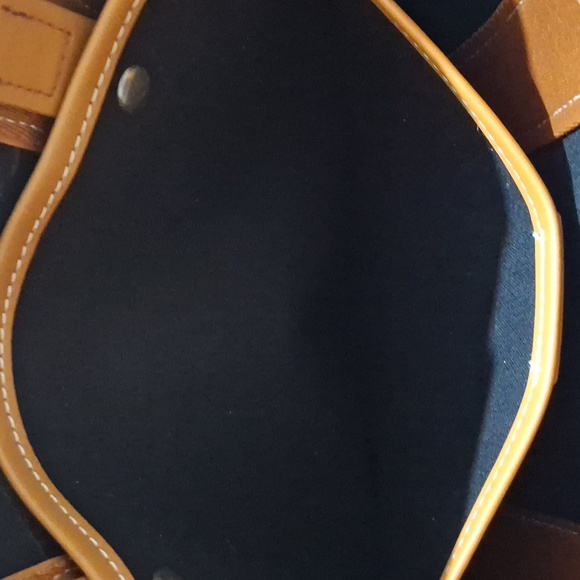 Tory Burch Black and Brown Canvas Tote Bag. NWT! With Removable Pocket. Dust Bag - Picture 2 of 3